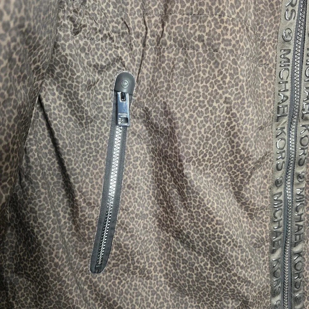 Michael Kors Soft Shell Hooded‎ Coat Anorak Plus 1X Chocolate Animal Lepord
